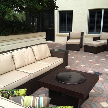 Patio Furniture Set with Gas Fire Pit Table