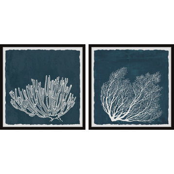 Tropical Corals Diptych, 2-Piece Set, 12x12 Panels