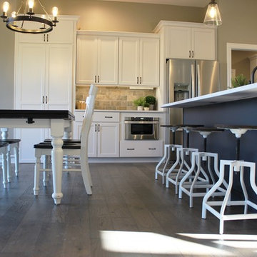 Blue Kitchen Island in Edgebrooke Homes Bettendorf, Iowa Kitchen