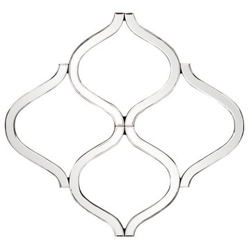 HomeRoots Interlocking Mirrored Curved Shapes With Beveled Edge