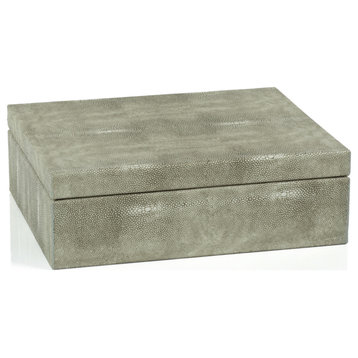 Molfeta Shagreen Leather Decorative Box, Large-11" X 9" X 4"