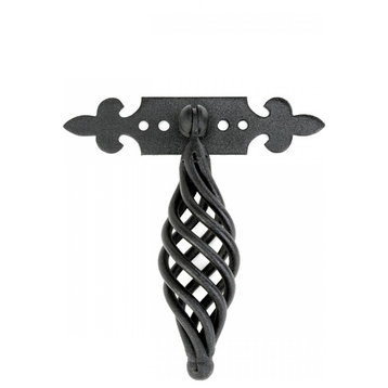 Cabinet or Drawer Birdcage Pull Black Iron 4" x 3 3/4" W |