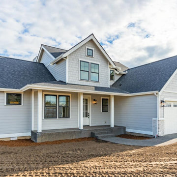 Siding Installation - James Hardie Shakes and Lap in Light Mist