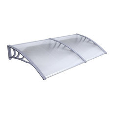 Aleko Polycarbonate Outdoor Awning Cover, 40"x80", Gray