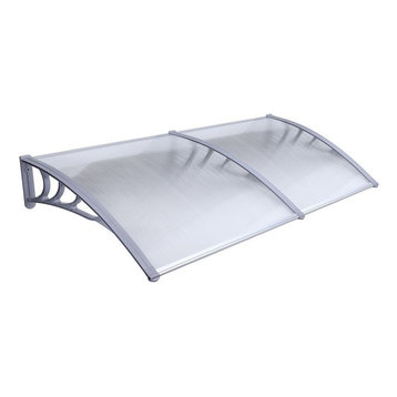 Aleko Polycarbonate Outdoor Awning Cover, 40"x80", Gray