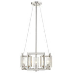 Golden Lighting - Golden Lighting 6068-4P PW Marco - 4 Light Pendant - Sleek angles, pure geometry, and industrial finishes synergize to make an ultra-modern statement in Golden Lighting's Marco collection. A striking Gunmetal Bronze finish gives warm undertones to the bold square frames, while Clear Glass cylinders surround the stately silhouettes of candelabra bulbs. The Marco pendant provides ample light with contemporary flare.  No. of Rods: 4  Assembly Required: Yes  Shade Included: Yes  Sloped Ceiling Adaptable: Yes  Canopy Diameter: 5.00  Rod Length(s): 42  Dimable: YesMarco 4 Light Pendant Pewter Clear Glass *UL Approved: YES *Energy Star Qualified: n/a  *ADA Certified: n/a  *Number of Lights: Lamp: 4-*Wattage:60w Incandescent E12 Candelabra bulb(s) *Bulb Included:No *Bulb Type:Incandescent E12 Candelabra *Finish Type:Pewter
