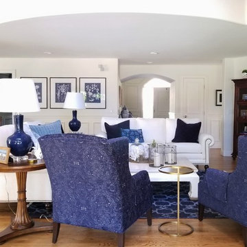Amber Cooper Design | Blue & White Great  Room