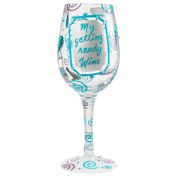 "Getting Ready Wine" Wine Glass by Lolita