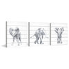 Baby Elephant Walk Triptych, 3-Piece Set, 40x40 Panels