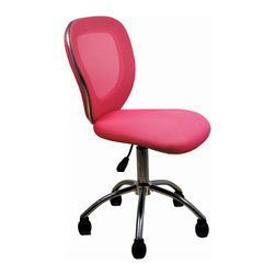 Mesh Back Office Chair in Pink - Office Chairs