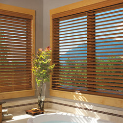 Wood Blinds with Motorized Tilt Feature - Window Blinds