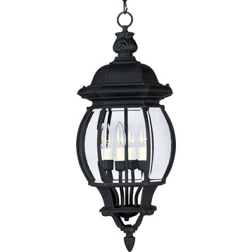 Crown Hill 4-Light Outdoor Hanging Lantern, Black