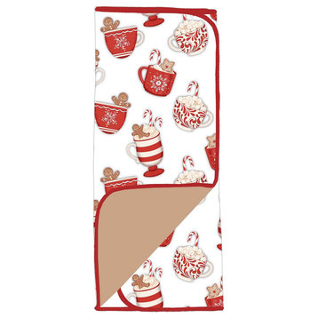 Gingerbread and Hot Cocoa Winter Kitchen Dish Drying Mat