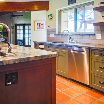 Olive Green Kitchen Remodel