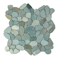 Sliced Green Pebble Tile - Tile