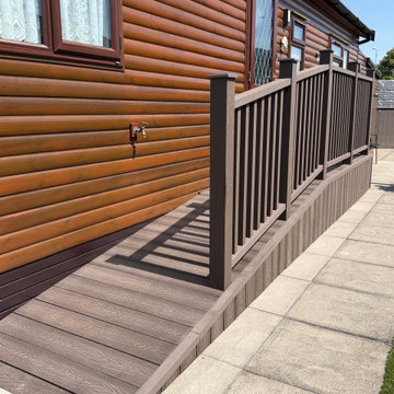Composite Veranda and Porcelain Path Down a Lodge Side