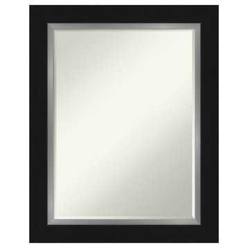 Eva Black Silver Petite Bevel Wall Mirror 23.5 x 29.5 in.