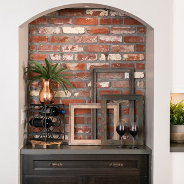 Dry Bar Remodel with Complementing Brick Design