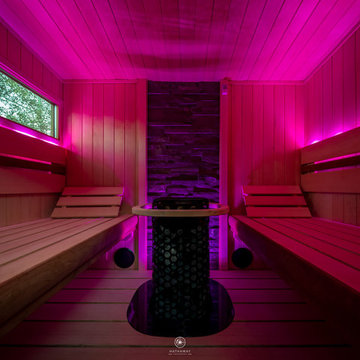 Backyard Wellness Area with Outdoor Sauna