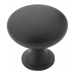 Amerock - Amerock, Allison Value Hardware 1-1/4", 32mm, Knob, Flat Black - Cabinet And Drawer Knobs