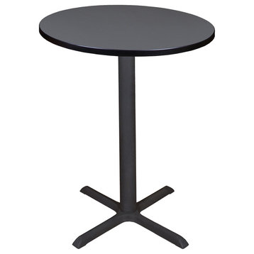 Regency Modern Decorative Cain 30" Round Cafe Table- Gray