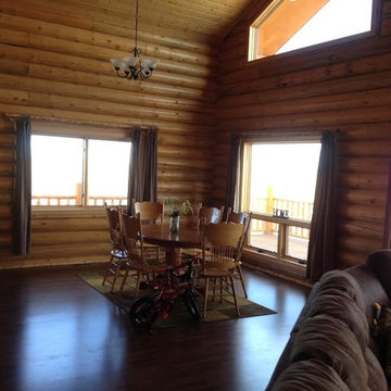 Interior of log home