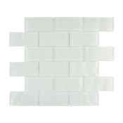 SomerTile 11.75"x11.75" Reflections Ripple Glass Mosaic Wall Tile, Super White