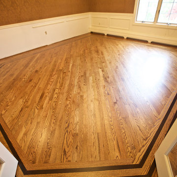 Early American Stain, diagonal install, feature strip.
