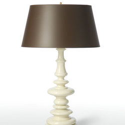 GAD Turned White Table Lamp - Table Lamps
