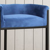 GDF Studio Best Modern Wide Bucket Upholstered Barstool, Set of 2, Cobalt/Black