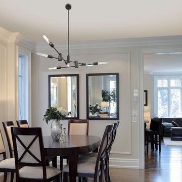 Navah 6-Light Chandelier, Dark Bronze, Vintage Edison Bulbs Included