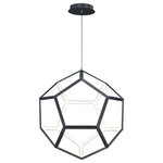 ET2 Lighting - Penta LED Pendant - Formed by a series of Black pentagons into a spherical shape, this geometric collection is illuminated from the inside for a dramatic lighting effect. Available in 3 sizes ranging from 22" to the dramatic 40" large pendant.