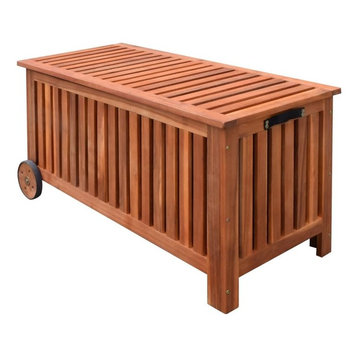 vidaXL Cushion Box Patio Storage Bench Outdoor Wooden Garden Pillow Storage