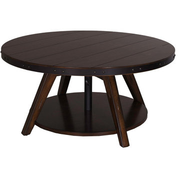 Liberty Furniture Aspen Skies Motion Cocktail Table in Russet Brown