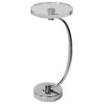Uttermost - Waveney Nickel Drink Table - Polished Nickel Plated Iron With A Thick Crystal Top