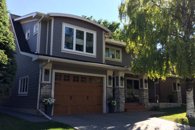 Example of an exterior home design in Calgary