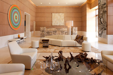 Trendy living room photo in Los Angeles