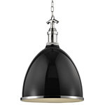 Hudson Valley Lighting - Hudson Valley Lighting 7718-BPN Viceroy One Light Large Pendant - Anchoring the domed metal shade to its hanging chaViceroy One Light La Black/Polished Nicke *UL Approved: YES Energy Star Qualified: n/a ADA Certified: n/a  *Number of Lights: Lamp: 1-*Wattage:150w E26 Medium Base bulb(s) *Bulb Included:No *Bulb Type:E26 Medium Base *Finish Type:Black/Polished Nickel