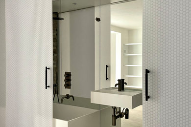 Design ideas for a contemporary bathroom in London.