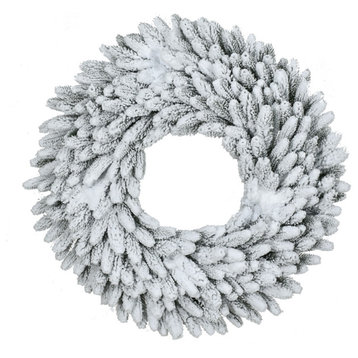 24-In. Icy Frost Snow Flocked Wreath