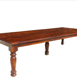 130" Rustic Large Solid Wood Rectangular Dining Table For 12 People - Dining Tables