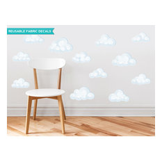 Modern Clouds Fabric Wall Decals, Set of 12 Clouds