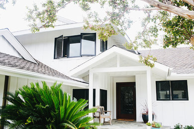 Entryway - transitional entryway idea in Orange County