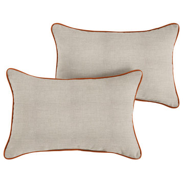 Sunbrella Cast Silver/Canvas Rust Outdoor Pillow Set, 12x18