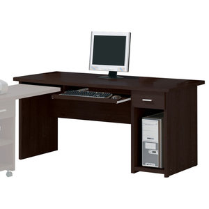 L Shaped Colored Tempered Glass Top Corner Desk Black