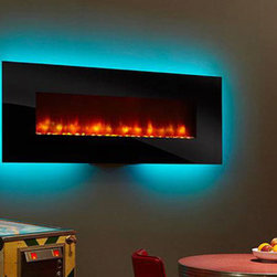 SimpliFire 70-In Linear Wall Mount Electric Fireplace - SF-WM70-BK - Indoor Fireplaces