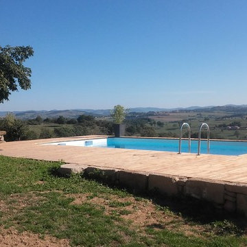 implantation d'une piscine à ossature bois