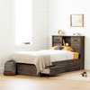 Storage Bed and Bookcase Headboard Set Brown Ulysses South Shore