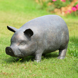Perky Pig Garden Sculpture with Bluetooth Speakers - Garden Statues And Yard Art