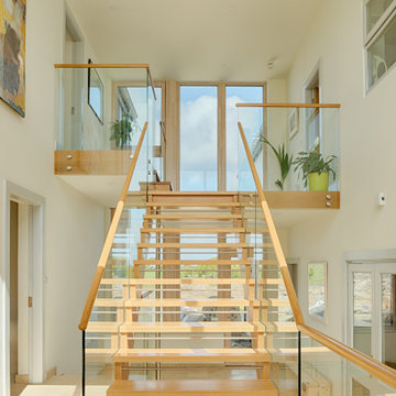 Curved View Eco Extension Oak Floating stairs